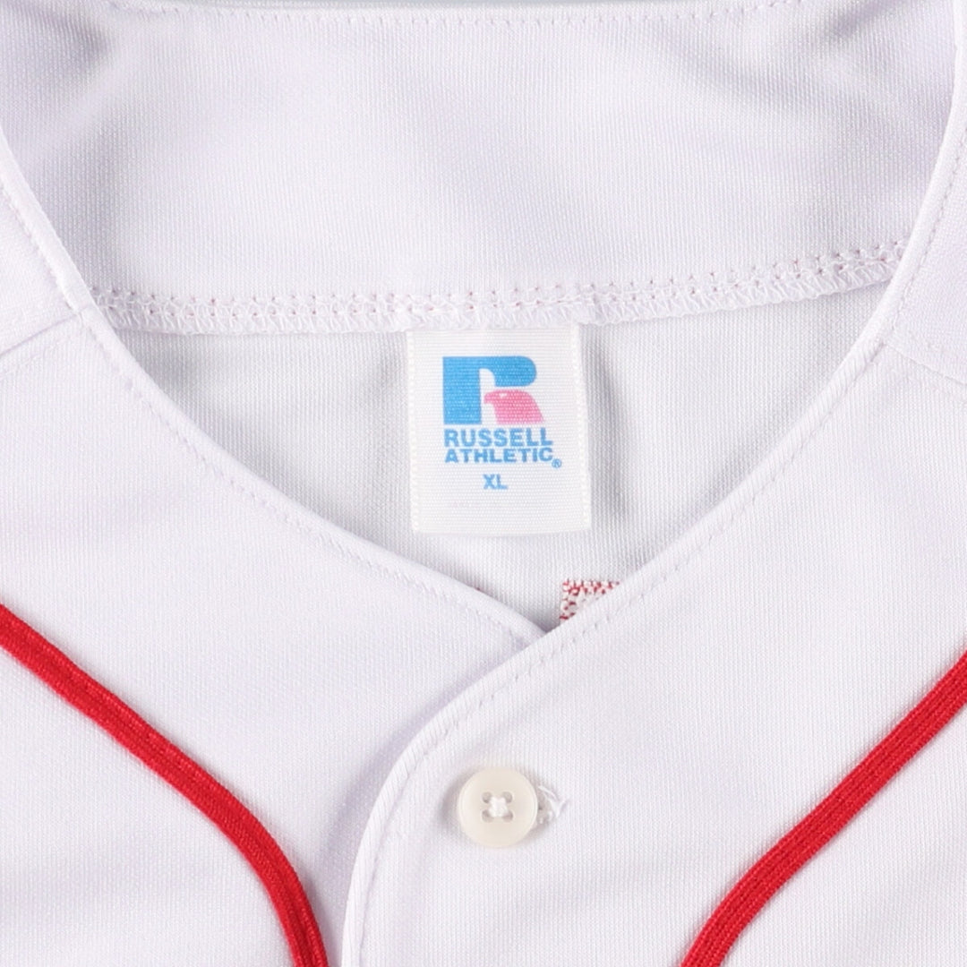 90'S Russell MLB BOSTON REDSOX Boston Red Sox Game Shirt Baseball Shirt Men's XL Vintage polyester white type Vintage Second Hand