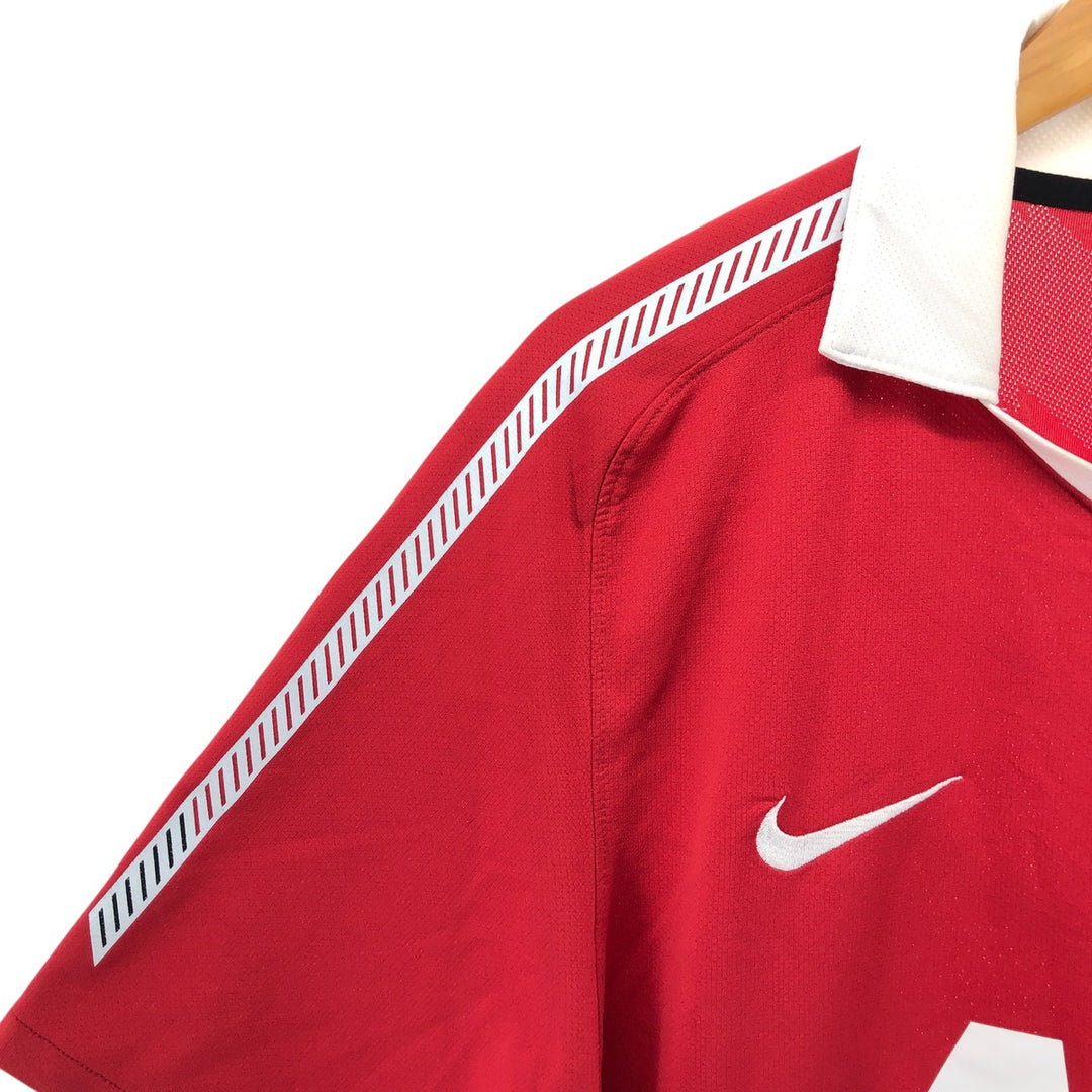 Nike DRI-FIT Premier League Manchester United Mesh Open Collar Soccer Jersey Game Shirt polyester red type Vintage Second Hand