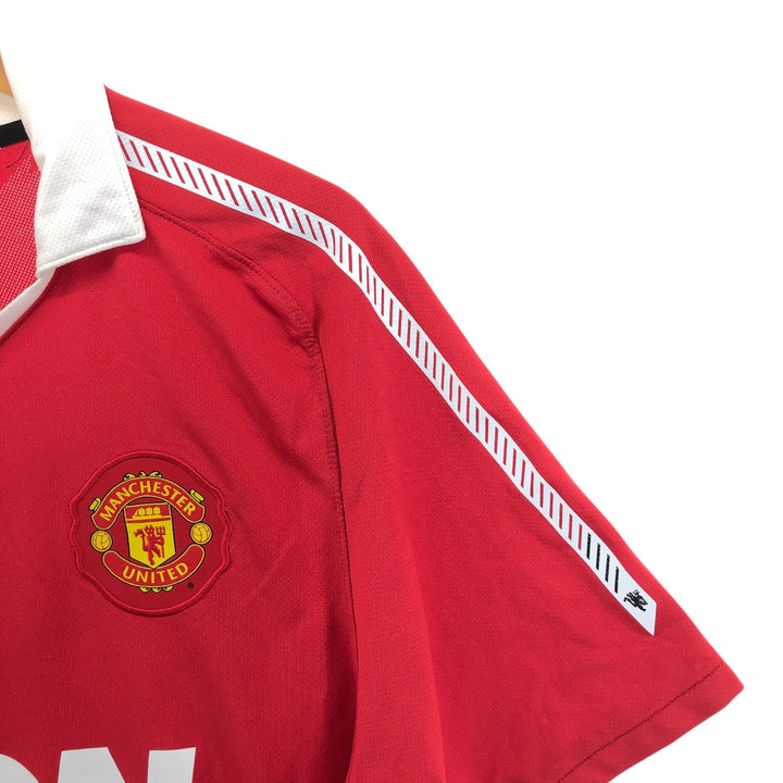 Nike DRI-FIT Premier League Manchester United Mesh Open Collar Soccer Jersey Game Shirt polyester red type Vintage Second Hand