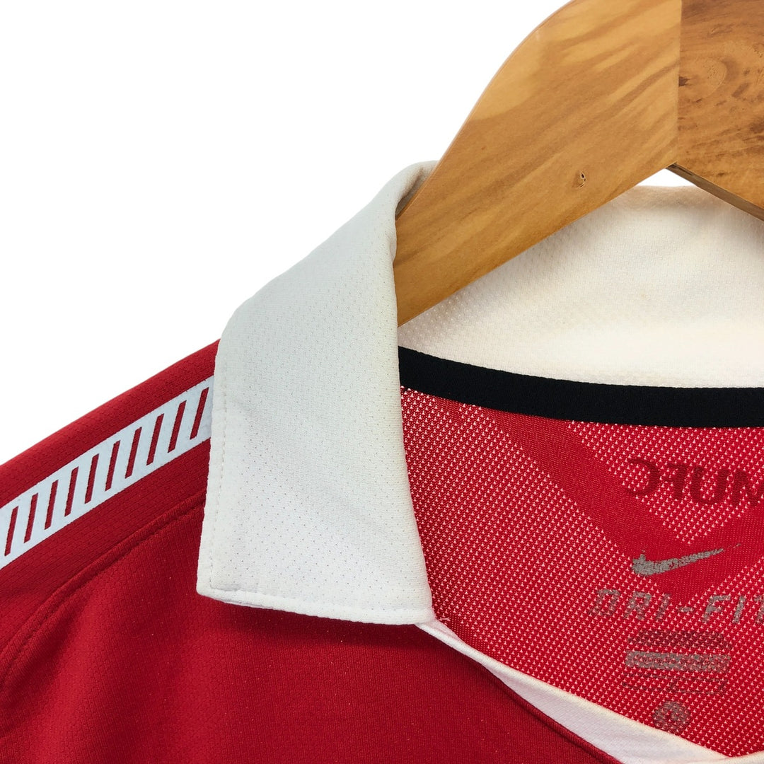 Nike DRI-FIT Premier League Manchester United Mesh Open Collar Soccer Jersey Game Shirt polyester red type Vintage Second Hand