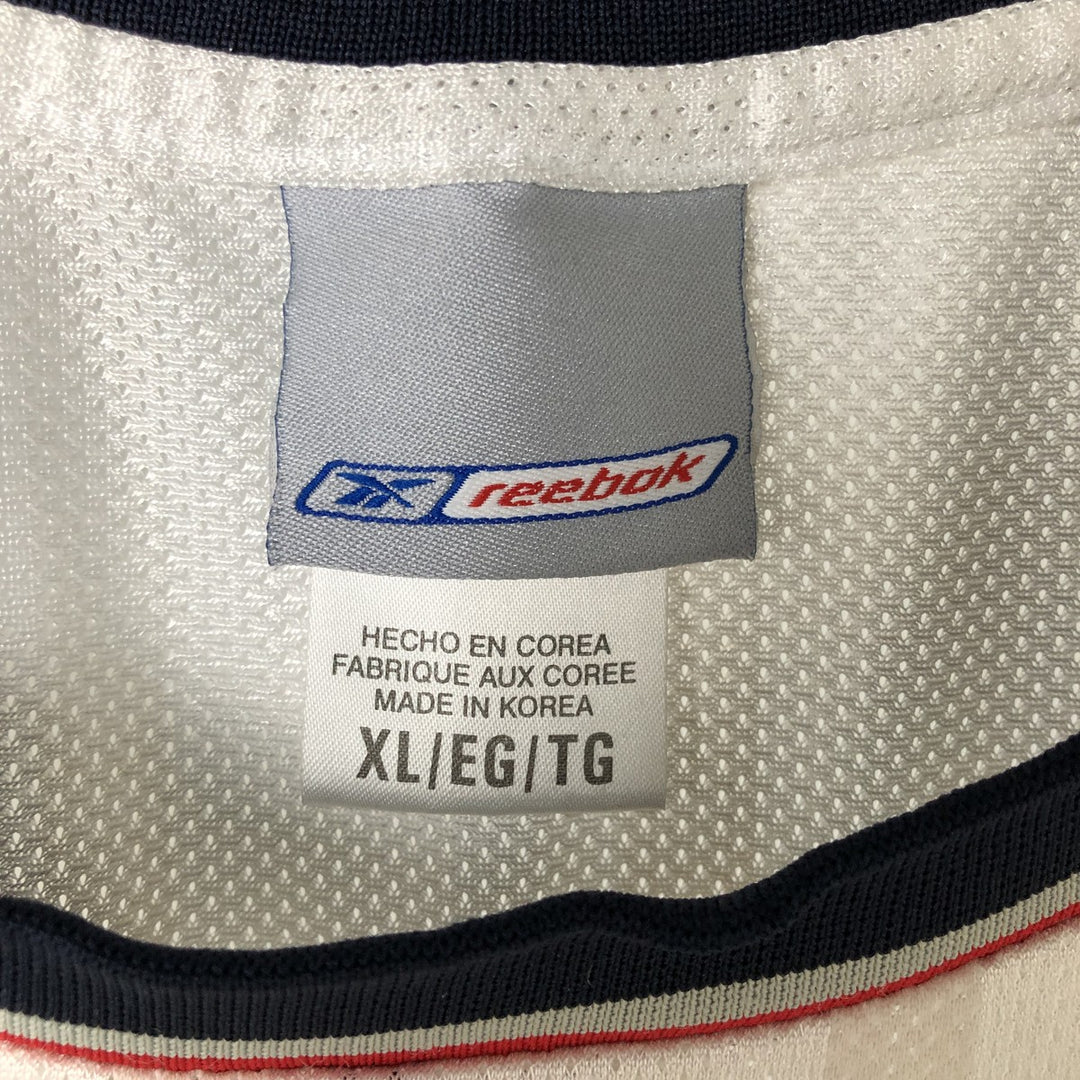 2000'S Reebok NBA Brooklyn Nets Striped Mesh Game Shirt Replica Uniform Men's XL polyester white type Vintage Second Hand