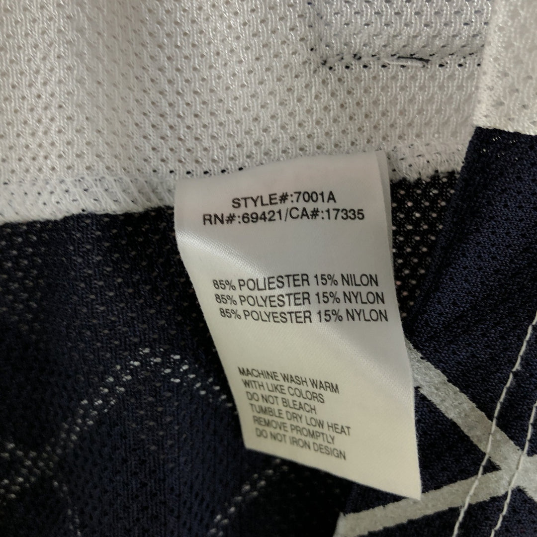 2000'S Reebok NBA Brooklyn Nets Striped Mesh Game Shirt Replica Uniform Men's XL polyester white type Vintage Second Hand