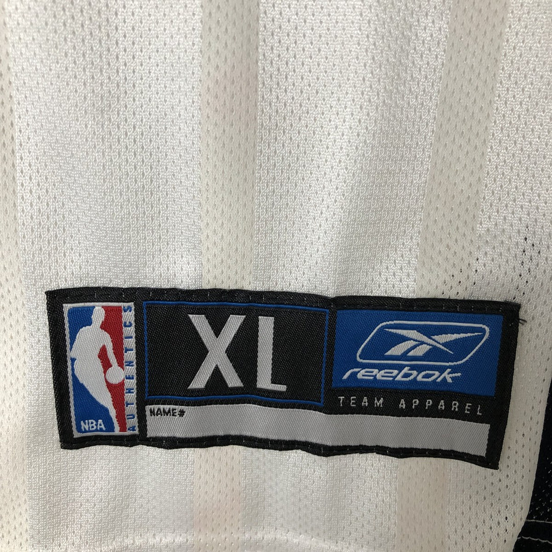 2000'S Reebok NBA Brooklyn Nets Striped Mesh Game Shirt Replica Uniform Men's XL polyester white type Vintage Second Hand