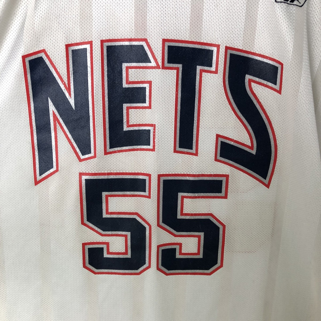 2000'S Reebok NBA Brooklyn Nets Striped Mesh Game Shirt Replica Uniform Men's XL polyester white type Vintage Second Hand