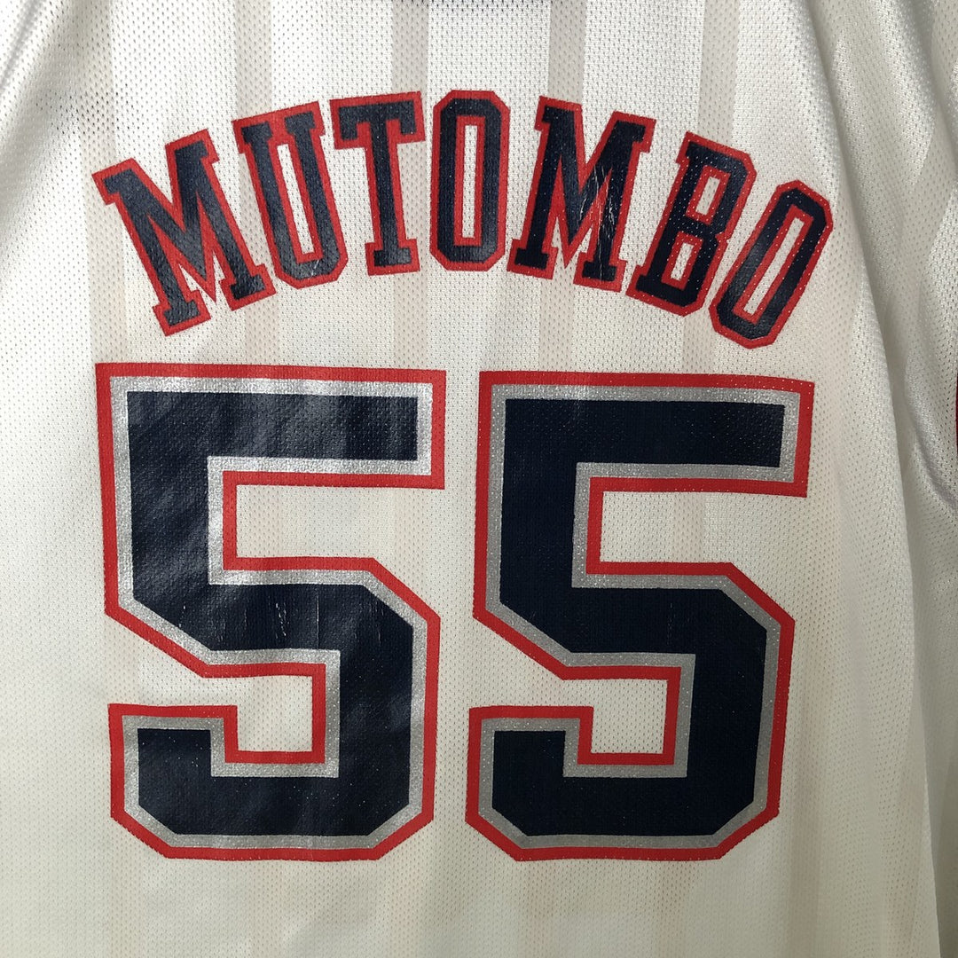 2000'S Reebok NBA Brooklyn Nets Striped Mesh Game Shirt Replica Uniform Men's XL polyester white type Vintage Second Hand