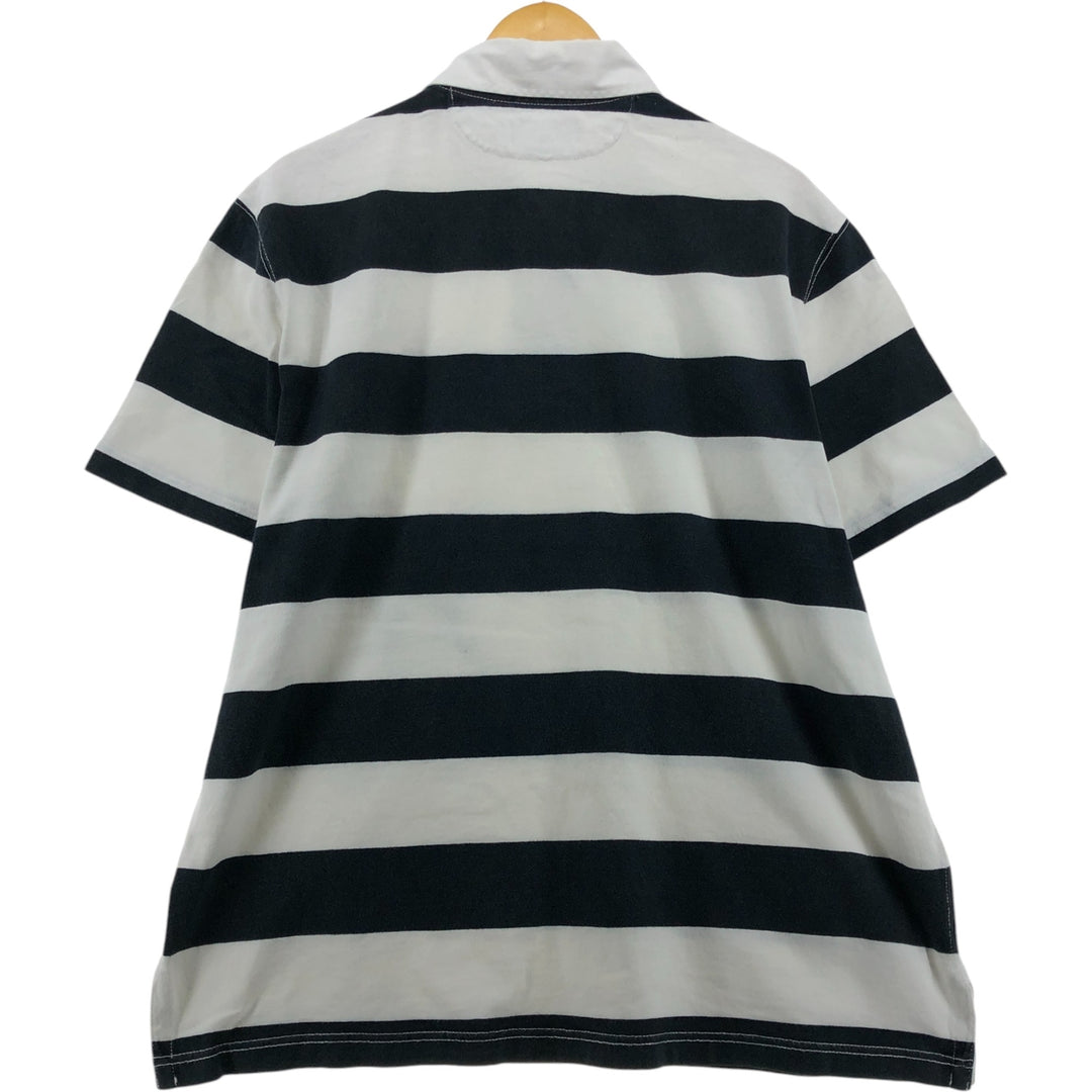 Ralph Lauren POLO by Ralph Lauren CUSTOM FIT short sleeve striped polo shirt men's XL size cotton black type Vintage Second Hand