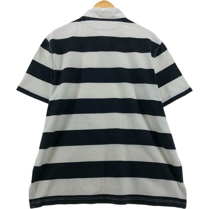 Ralph Lauren POLO by Ralph Lauren CUSTOM FIT short sleeve striped polo shirt men's XL size cotton black type Vintage Second Hand