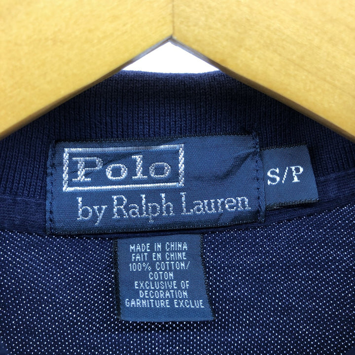 Ralph Lauren POLO by Ralph Lauren short sleeve polo shirt, size S for men cotton navy blue type Vintage Second Hand