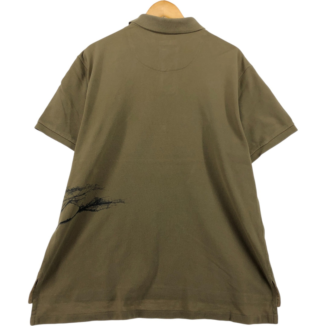 Ralph Lauren POLO by Ralph Lauren CUSTOM FIT short sleeve polo shirt, men's XL size cotton beige type brown Vintage Second Hand