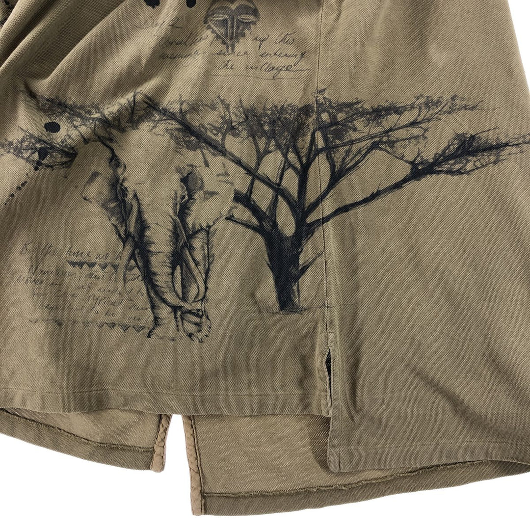 Ralph Lauren POLO by Ralph Lauren CUSTOM FIT short sleeve polo shirt, men's XL size cotton beige type brown Vintage Second Hand