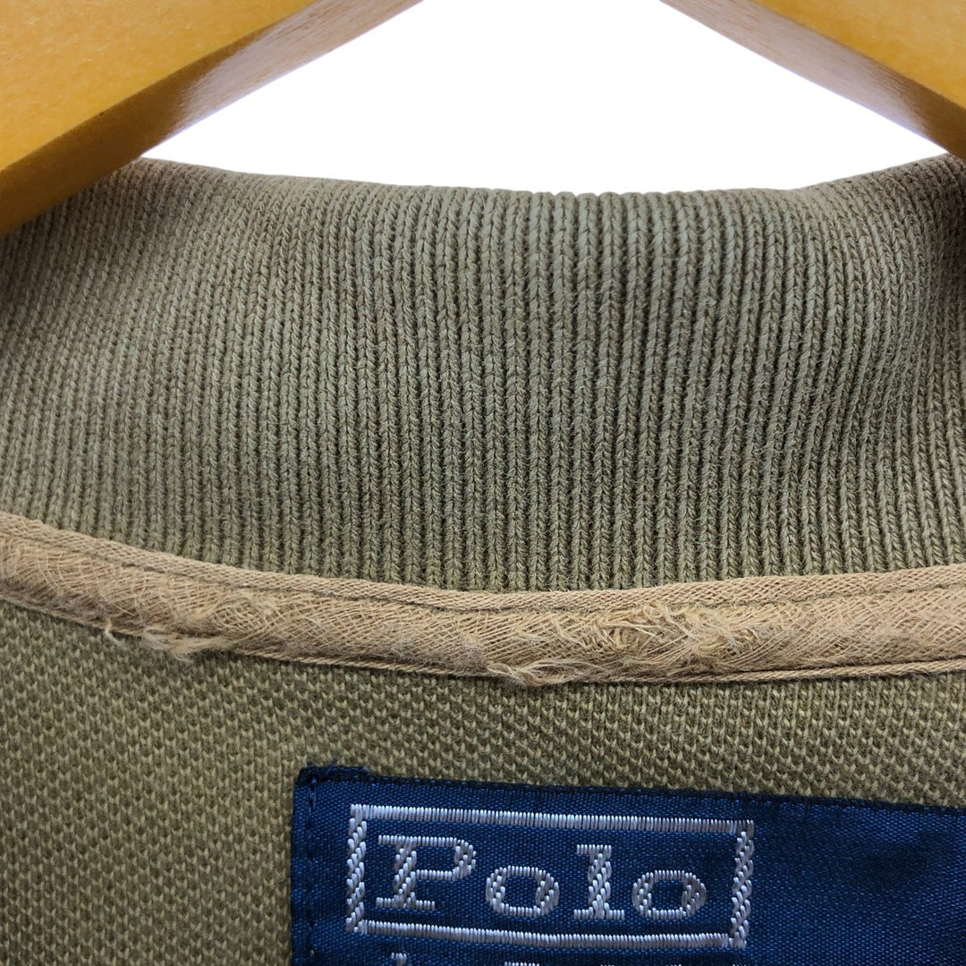 Ralph Lauren POLO by Ralph Lauren CUSTOM FIT short sleeve polo shirt, men's XL size cotton beige type brown Vintage Second Hand
