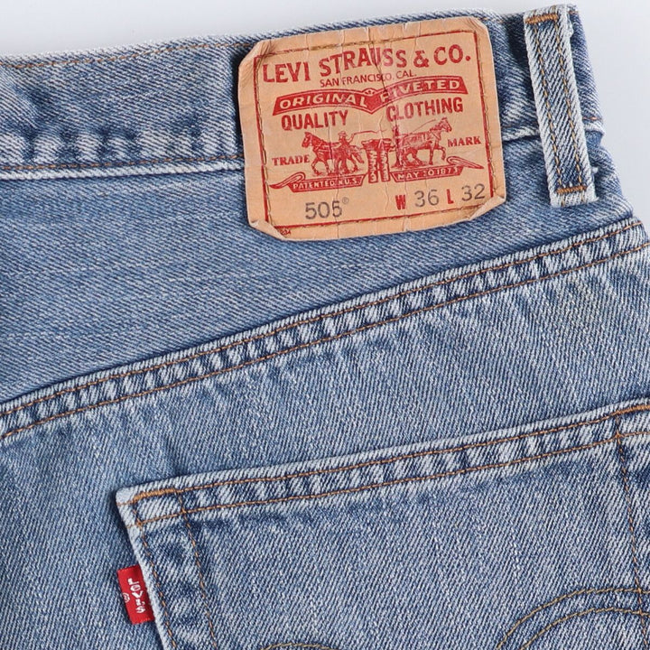 Levi's 505 REGULAR FIT tapered denim pants for men, size w36 cotton blue type Vintage Second Hand