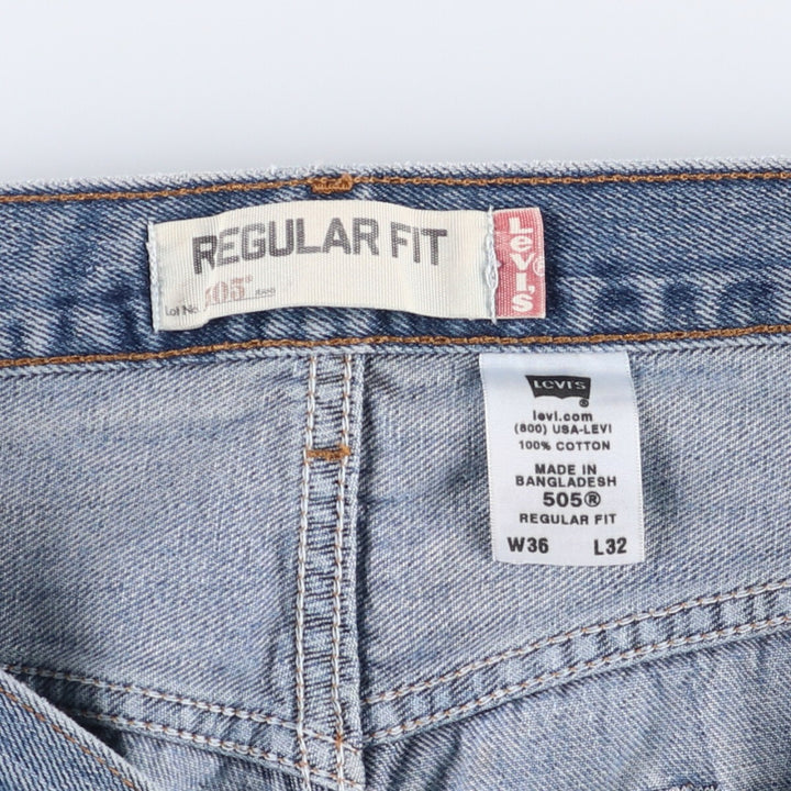 Levi's 505 REGULAR FIT tapered denim pants for men, size w36 cotton blue type Vintage Second Hand