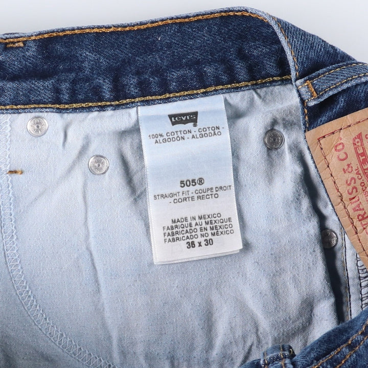 Levi's 505 STRAIGHT FIT tapered denim pants for men, size w37 cotton blue type Vintage Second Hand