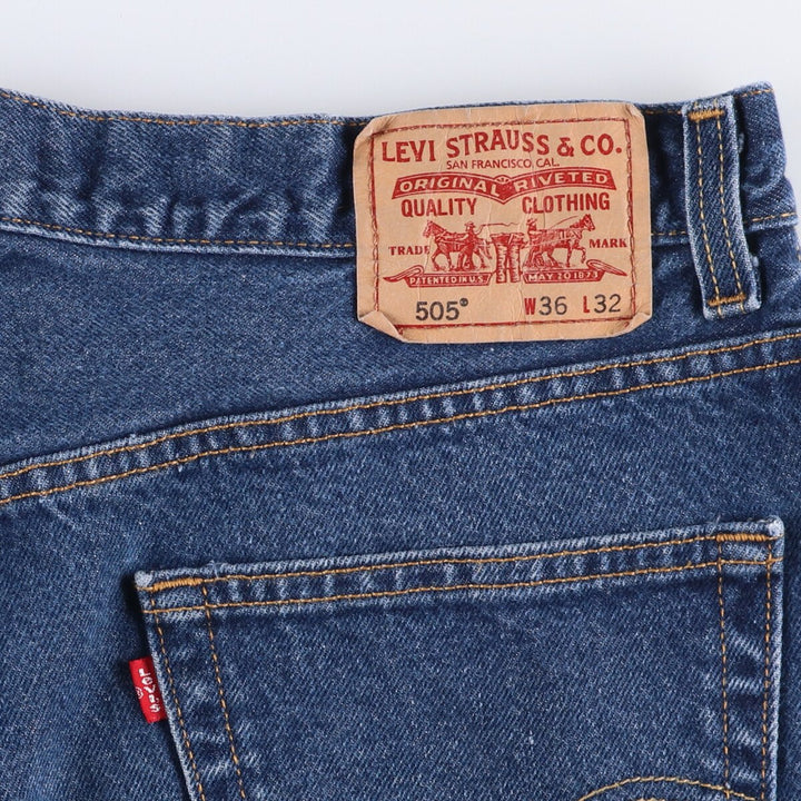 Levi's 505 REGULAR FIT tapered denim pants for men, size w37 cotton blue type Vintage Second Hand