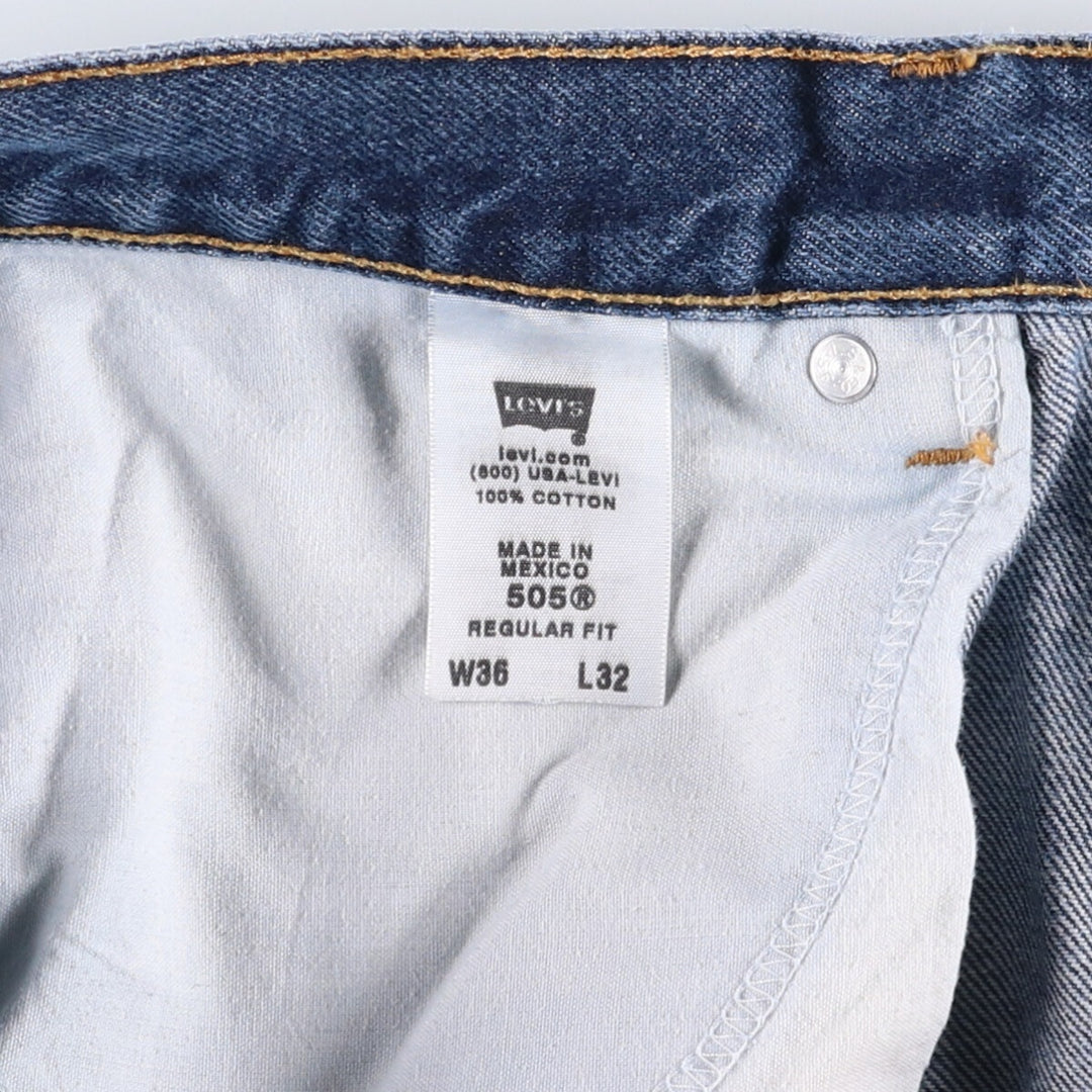 Levi's 505 REGULAR FIT tapered denim pants for men, size w37 cotton blue type Vintage Second Hand