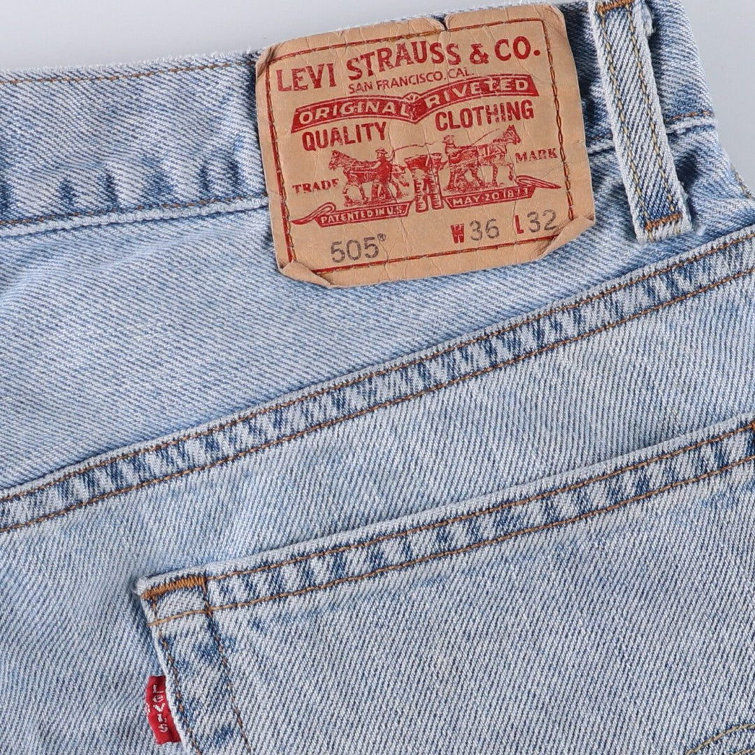 Levi's 505 REGULAR FIT tapered denim pants for men, size w36 cotton Blue type light blue Vintage Second Hand