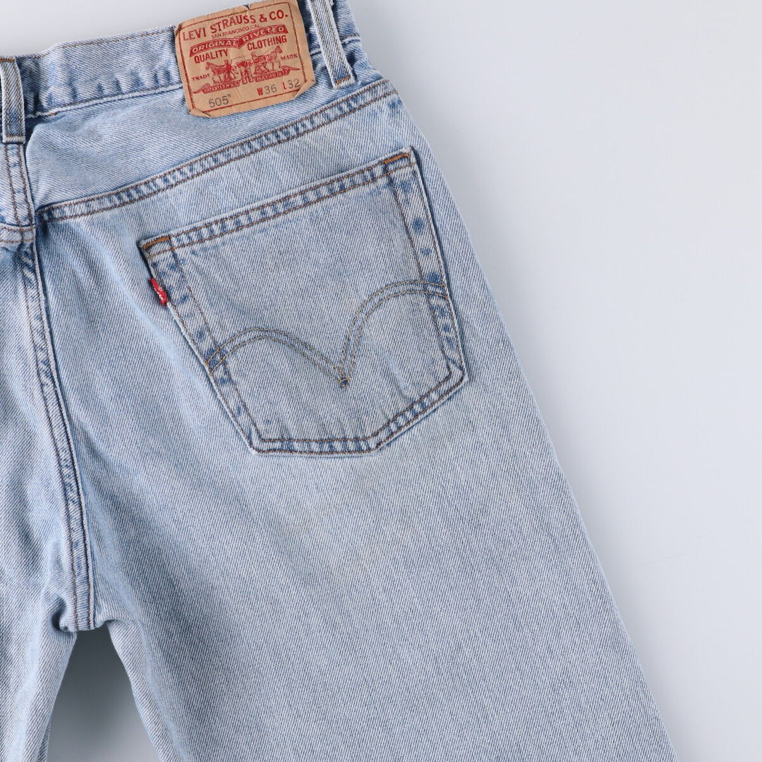 Levi's 505 REGULAR FIT tapered denim pants for men, size w36 cotton Blue type light blue Vintage Second Hand