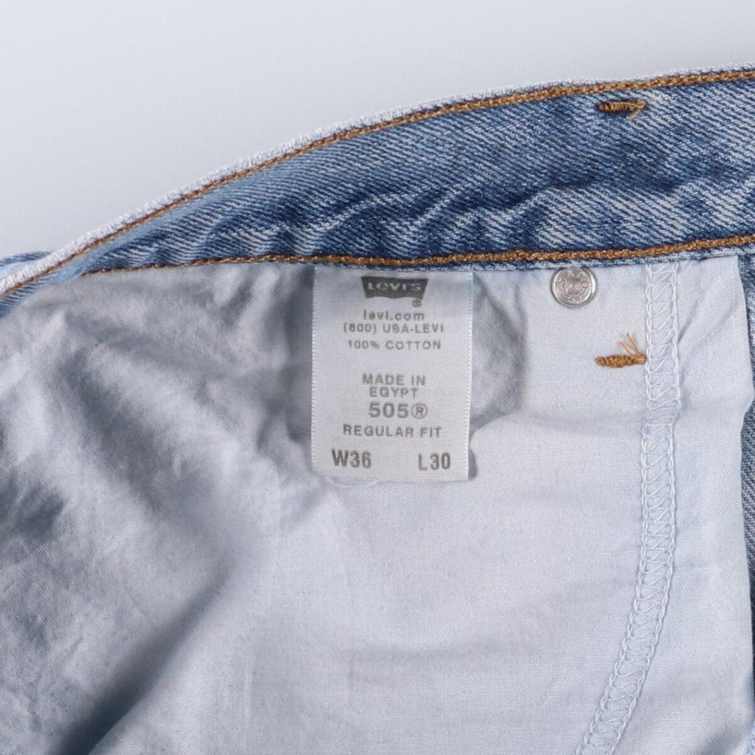 Levi's 505 REGULAR FIT tapered denim pants for men, size w37 cotton blue type Vintage Second Hand