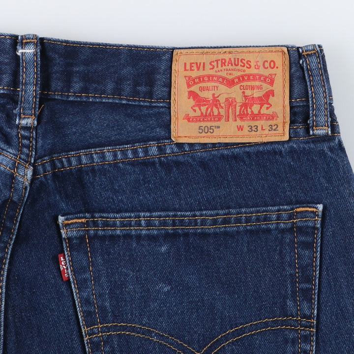 Levi's 505 tapered denim pants for men, size W34 cotton blue type Vintage Second Hand