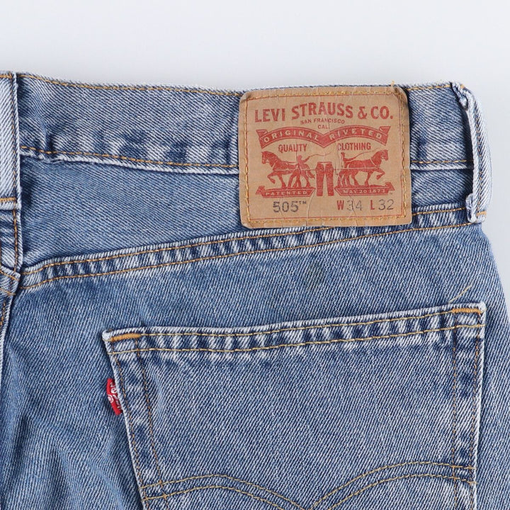 Levi's 505 tapered denim pants for men, size w36 cotton blue type Vintage Second Hand