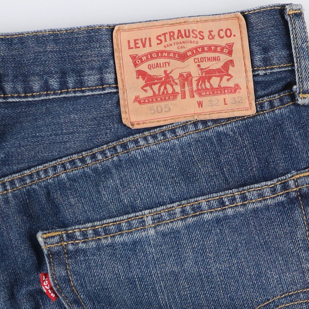 Levi's 505 tapered denim pants for men, size W34 cotton blue type Vintage Second Hand