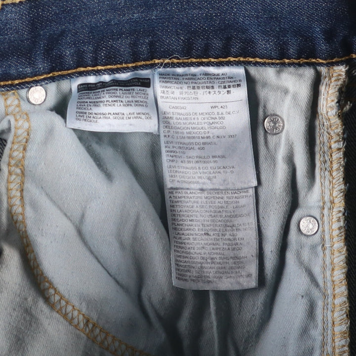 Levi's 505 tapered denim pants for men, size W34 cotton blue type Vintage Second Hand
