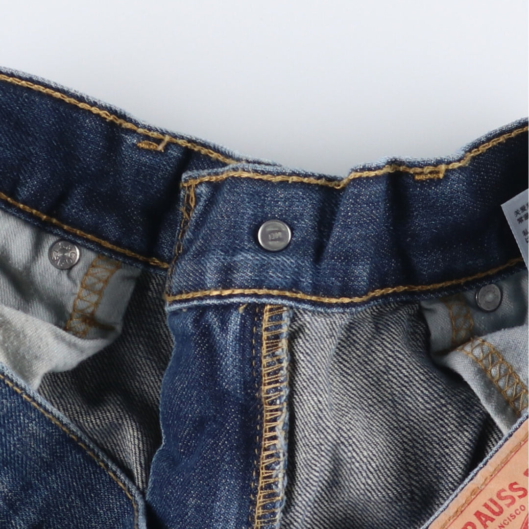 Levi's 505 tapered denim pants for men, size W34 cotton blue type Vintage Second Hand