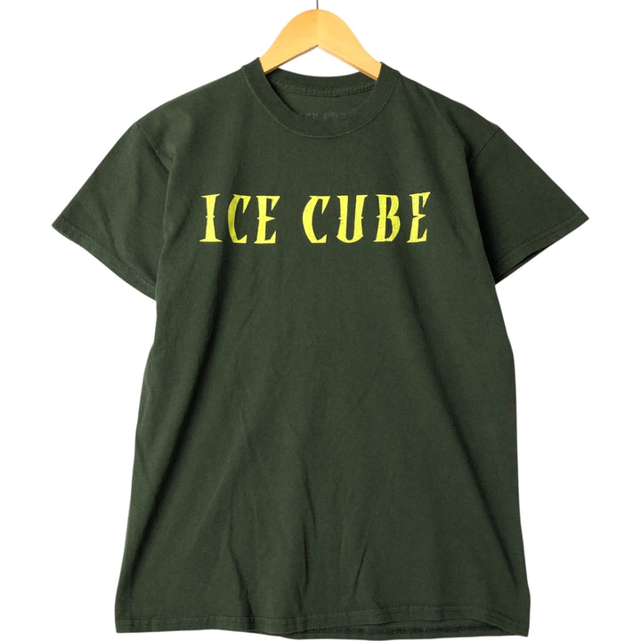 ICE CUBE Rap T-shirt, Men's M size unclear Green type dark green Vintage Second Hand