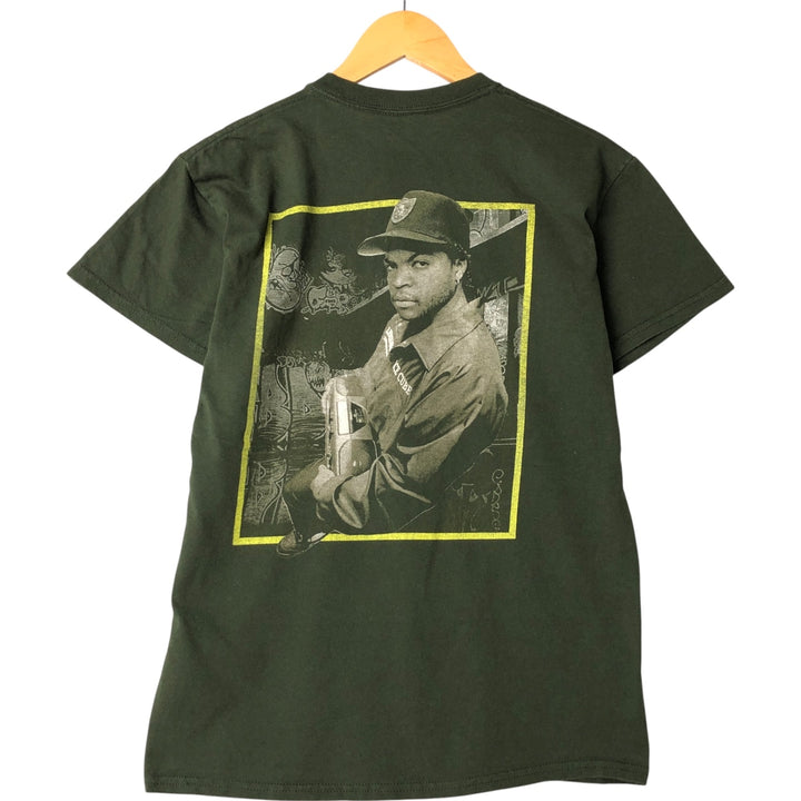 ICE CUBE Rap T-shirt, Men's M size unclear Green type dark green Vintage Second Hand