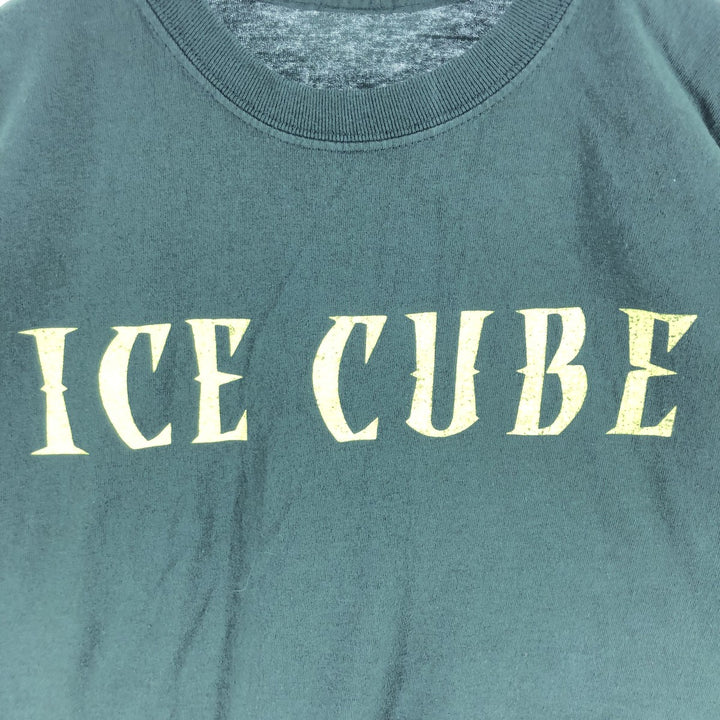 ICE CUBE Rap T-shirt, Men's M size unclear Green type dark green Vintage Second Hand