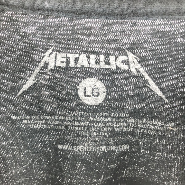 METALLICA Metallica Band T-shirt Band T Men's L size cotton black type Vintage Second Hand