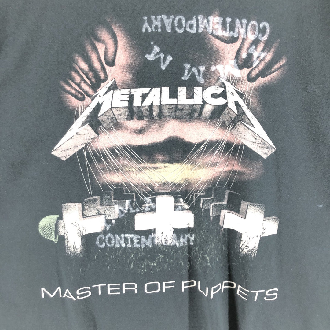 METALLICA Metallica Band T-shirt Band T Men's L size cotton black type Vintage Second Hand