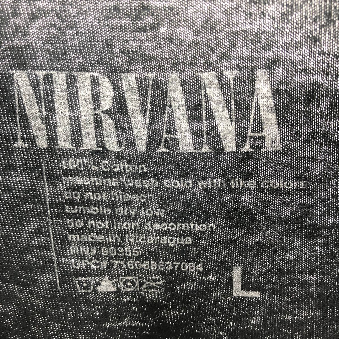 NIRVANA Nirvana Band T-shirt, Band T, Men's L size cotton black type Vintage Second Hand