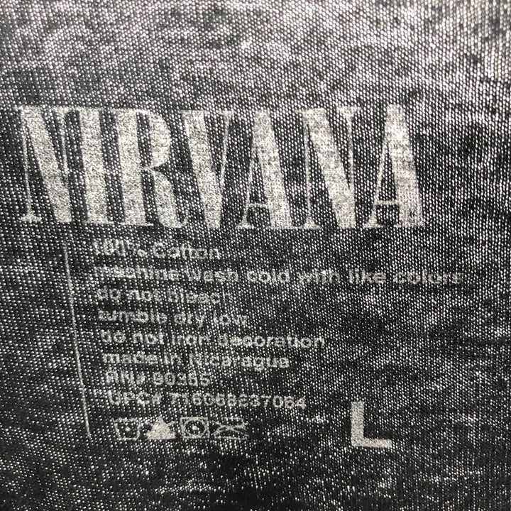 NIRVANA Nirvana Band T-shirt, Band T, Men's L size cotton black type Vintage Second Hand