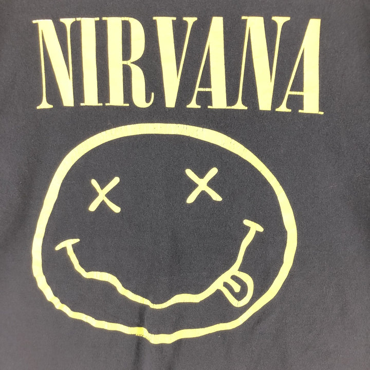 NIRVANA Nirvana Band T-shirt, Band T, Men's L size cotton black type Vintage Second Hand