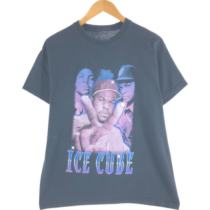 ICE CUBE Rap T-shirt, Men's L size cotton black type Vintage Second Hand