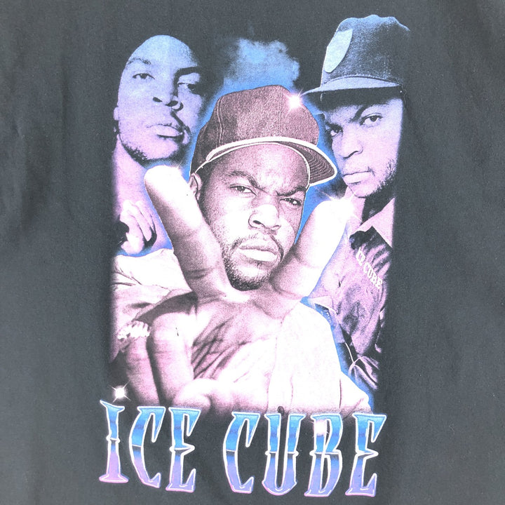 ICE CUBE Rap T-shirt, Men's L size cotton black type Vintage Second Hand