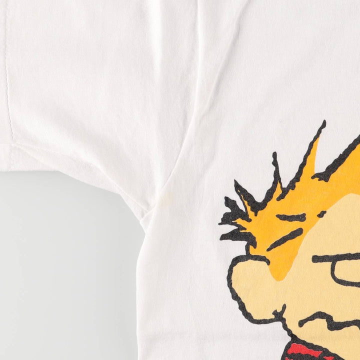 Calvin and Hobbes Calvin and Hobbes Character Print T-Shirt Men's XL Vintage cotton white type Vintage Second Hand