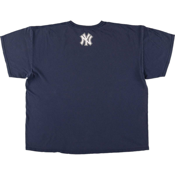 Gildan MLB New York Yankees Logo Print T-Shirt, Men's XXL cotton navy blue type Vintage Second Hand