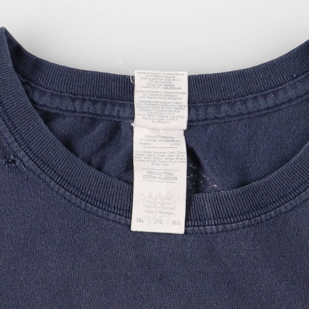 Gildan MLB New York Yankees Logo Print T-Shirt, Men's XXL cotton navy blue type Vintage Second Hand