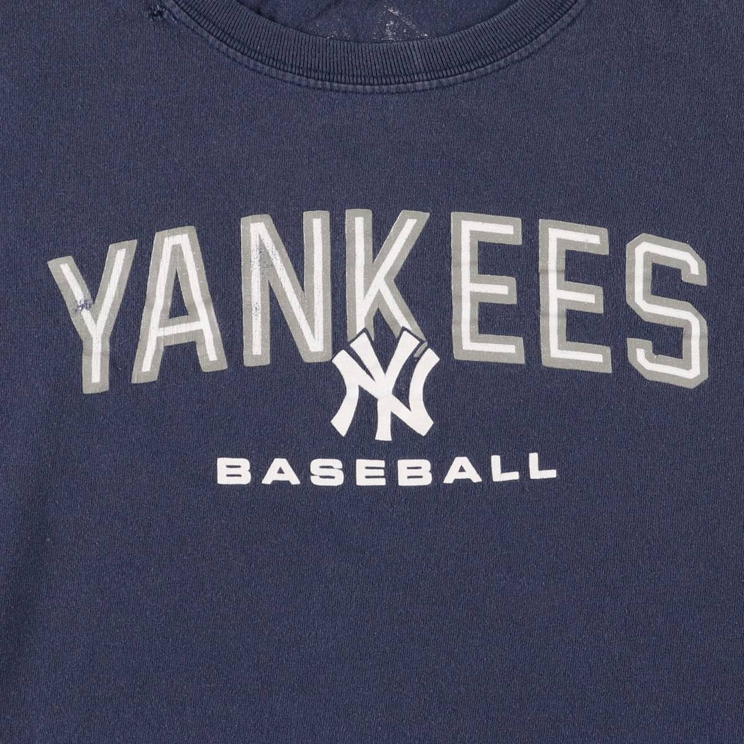 Gildan MLB New York Yankees Logo Print T-Shirt, Men's XXL cotton navy blue type Vintage Second Hand