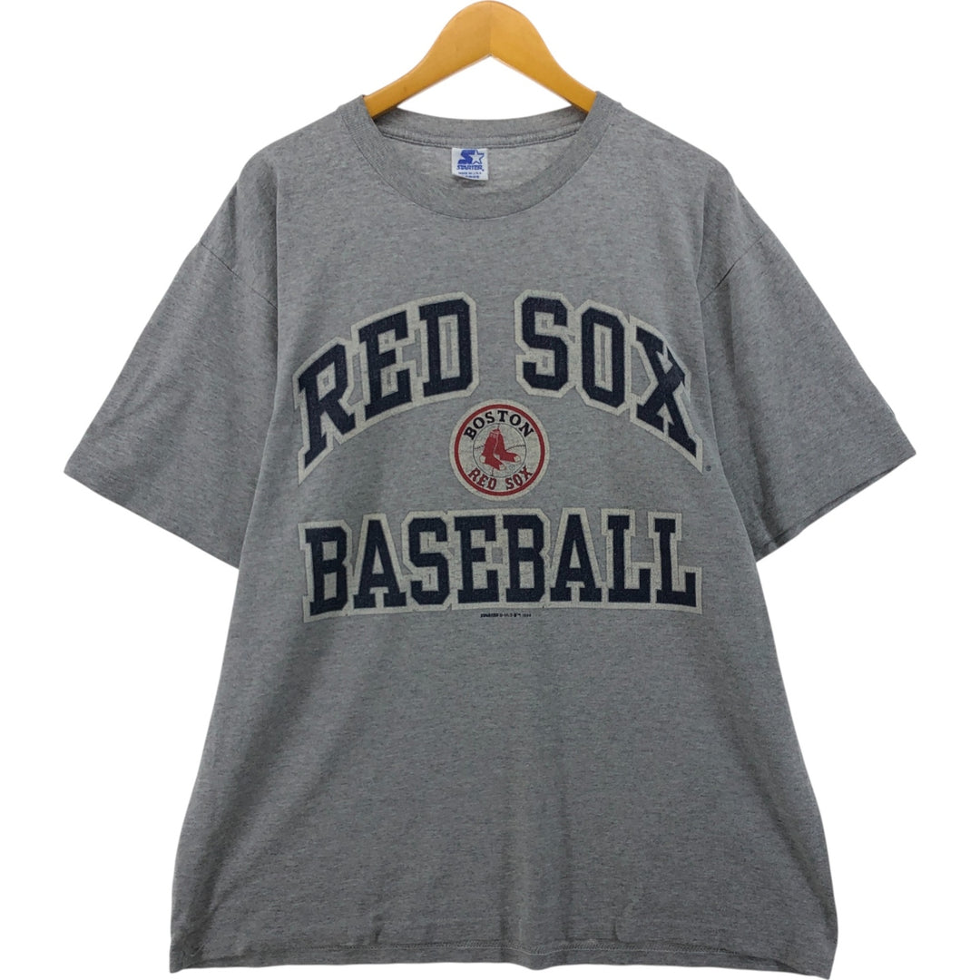 90'S Starter MLB BOSTON REDSOX Boston Red Sox Sports Print T-Shirt Made in USA Men's L Size Vintage cotton gray type Vintage Second Hand
