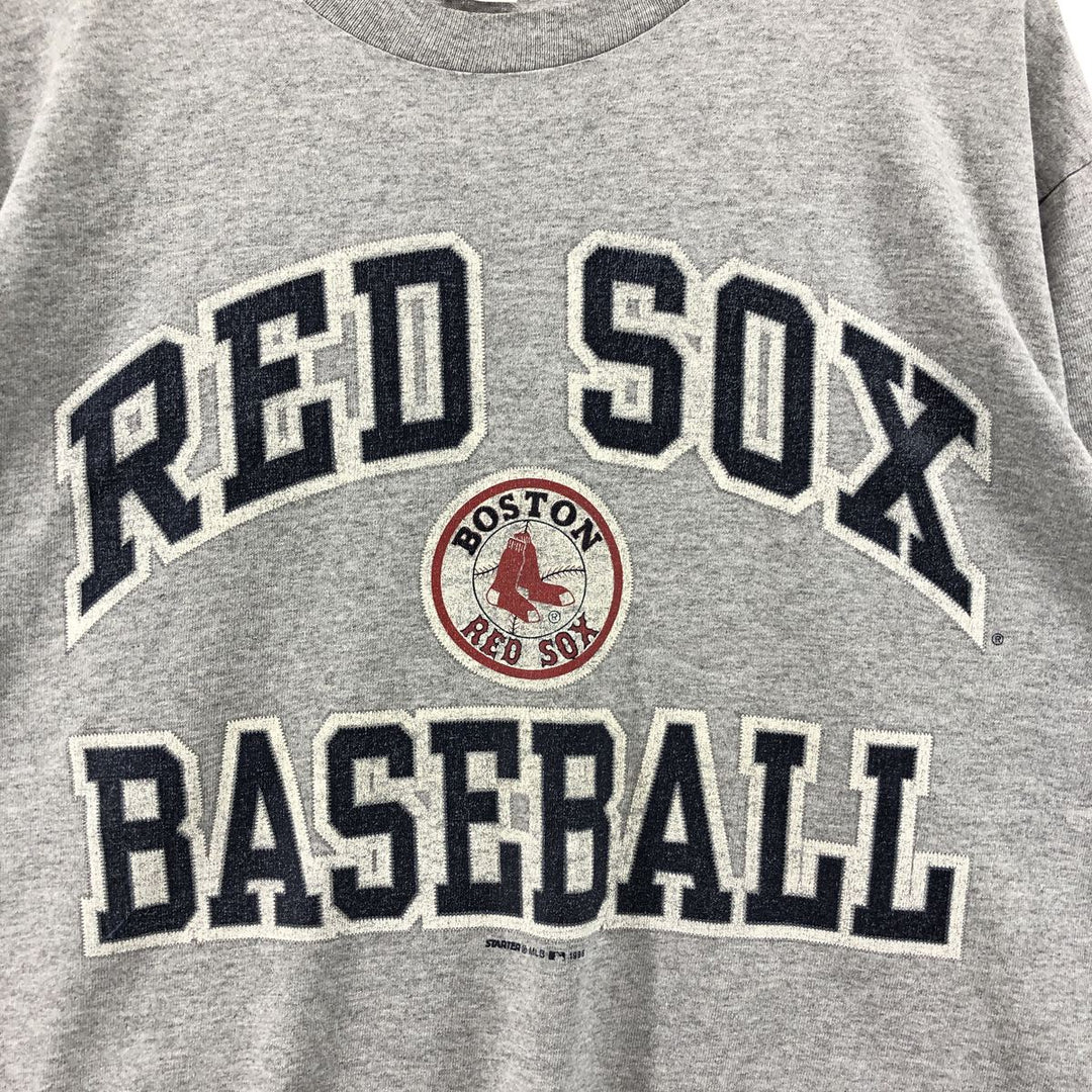 90'S Starter MLB BOSTON REDSOX Boston Red Sox Sports Print T-Shirt Made in USA Men's L Size Vintage cotton gray type Vintage Second Hand