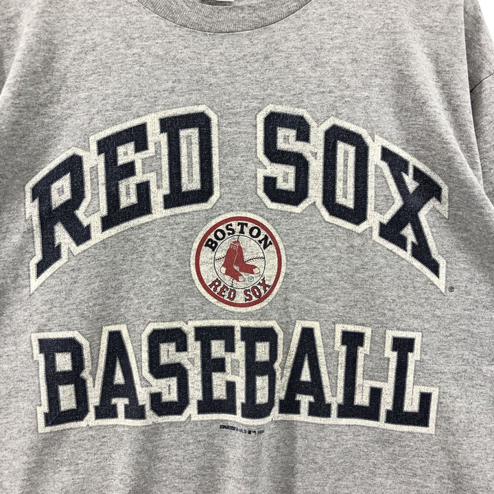 90'S Starter MLB BOSTON REDSOX Boston Red Sox Sports Print T-Shirt Made in USA Men's L Size Vintage cotton gray type Vintage Second Hand