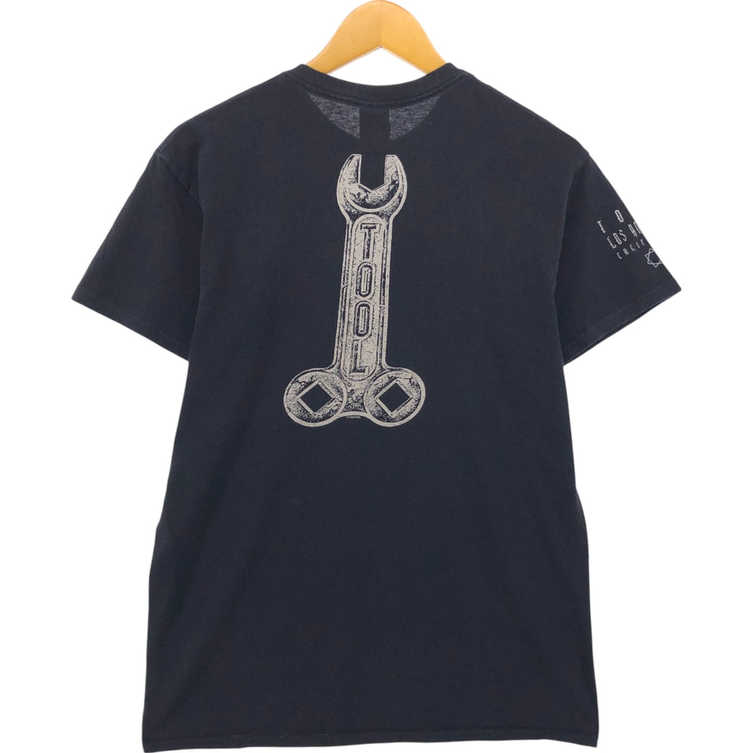 00'S Delta DELTA TOOL Band T-shirt, Men's M size cotton black type Vintage Second Hand