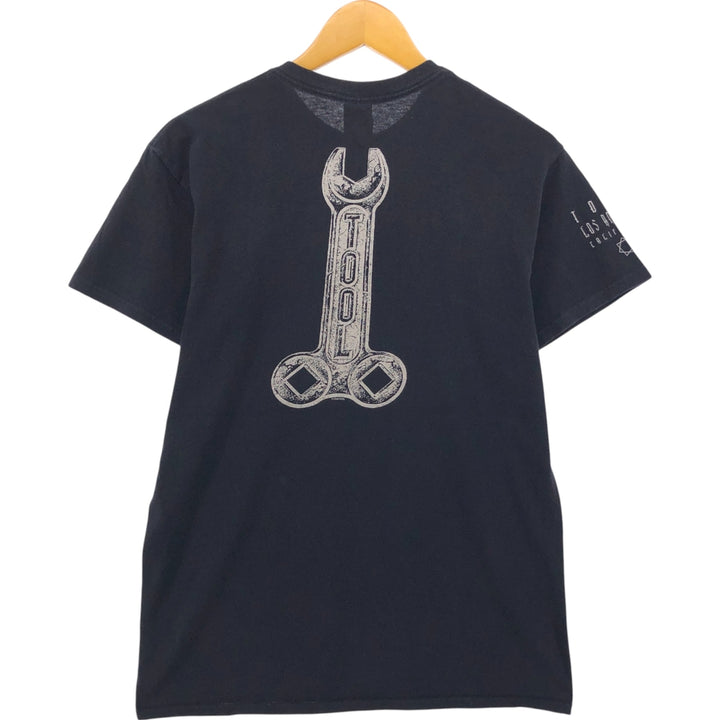 00'S Delta DELTA TOOL Band T-shirt, Men's M size cotton black type Vintage Second Hand
