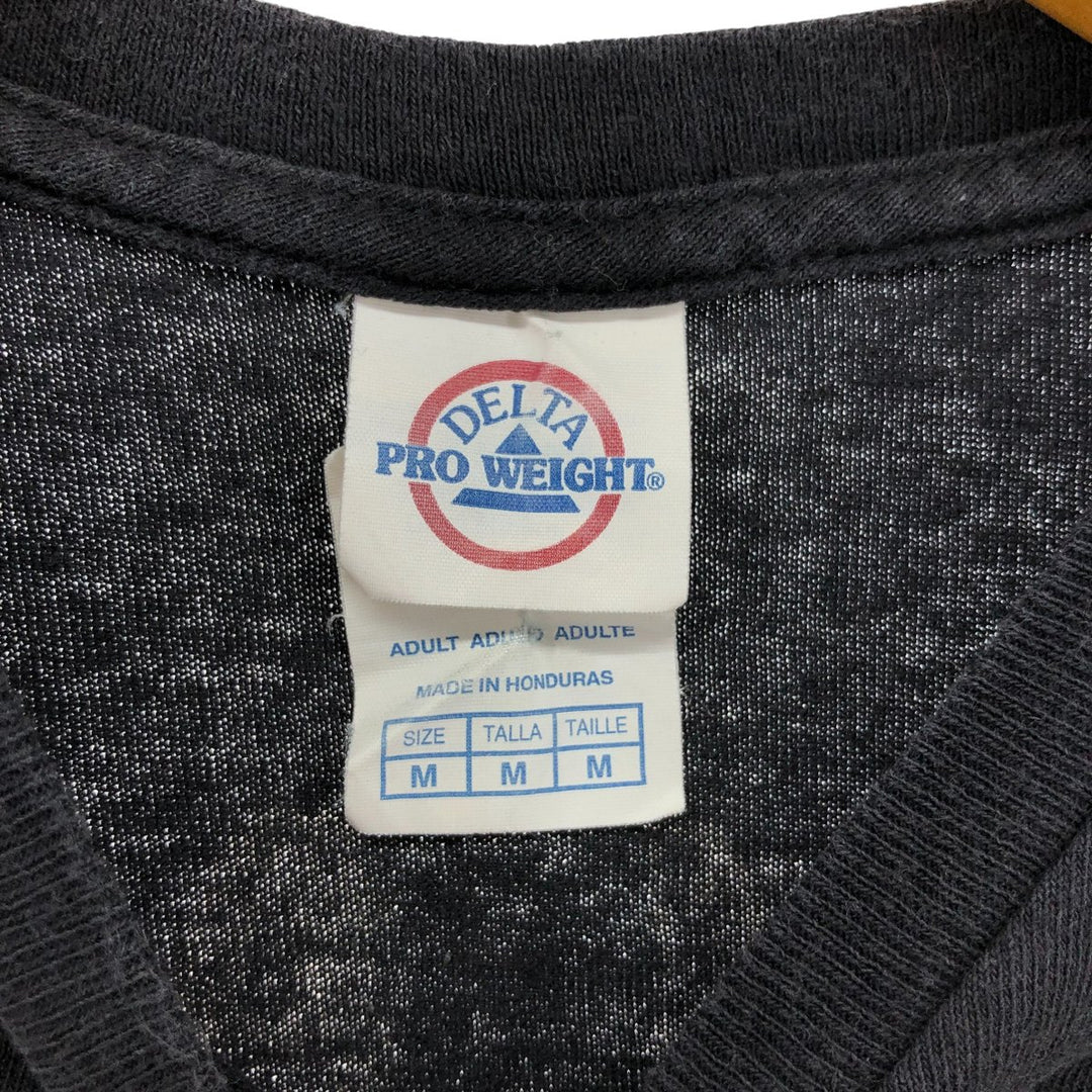 00'S Delta DELTA TOOL Band T-shirt, Men's M size cotton black type Vintage Second Hand
