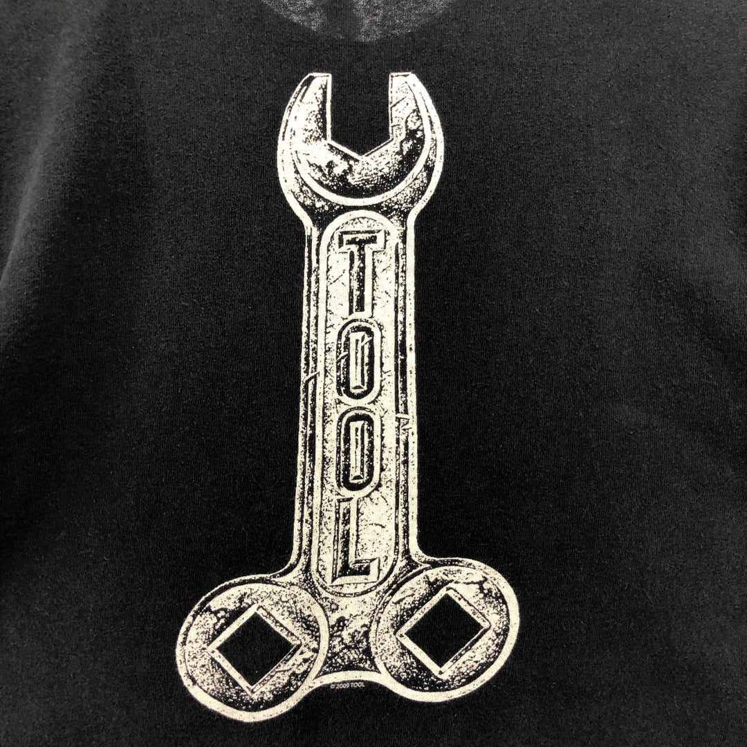 00'S Delta DELTA TOOL Band T-shirt, Men's M size cotton black type Vintage Second Hand
