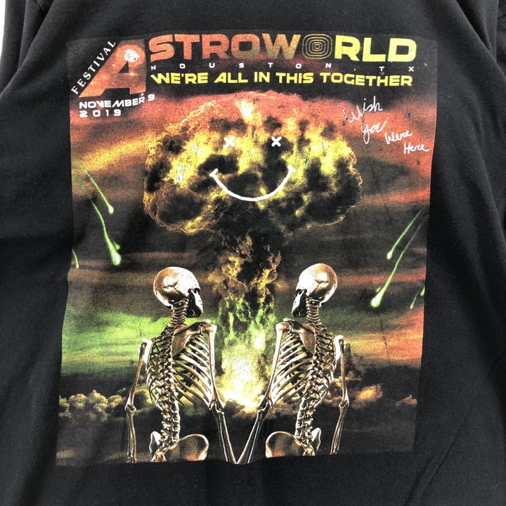 ASTRO WORLD FESTIVAL Astro World Festival Band T-shirt Band T Men's L size unclear black type Vintage Second Hand